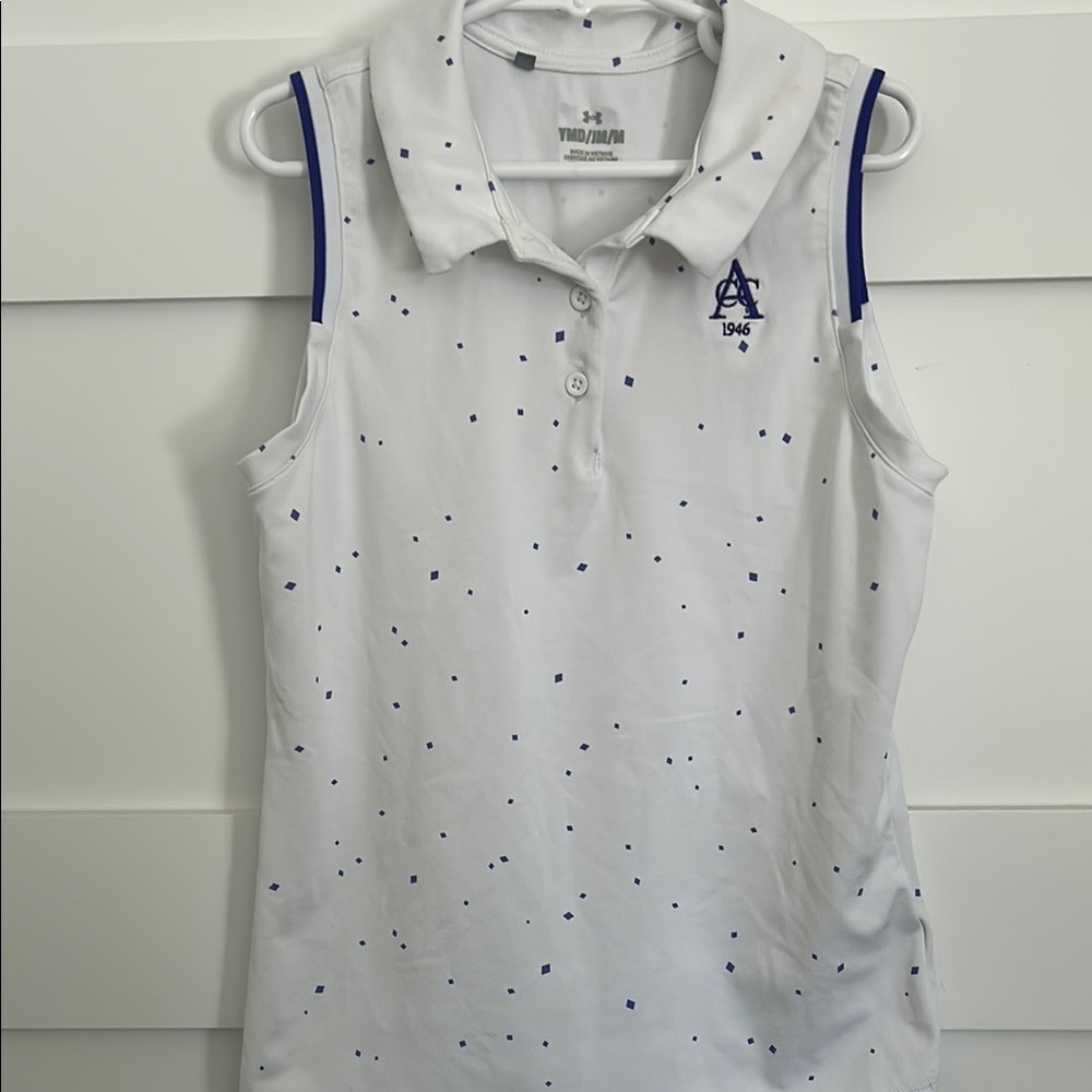 Under Armour White Polo with purple Speckles